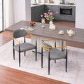 Modern Metal Upholstered Dining Chair With Ergonomic Backrest By Gdfstudio