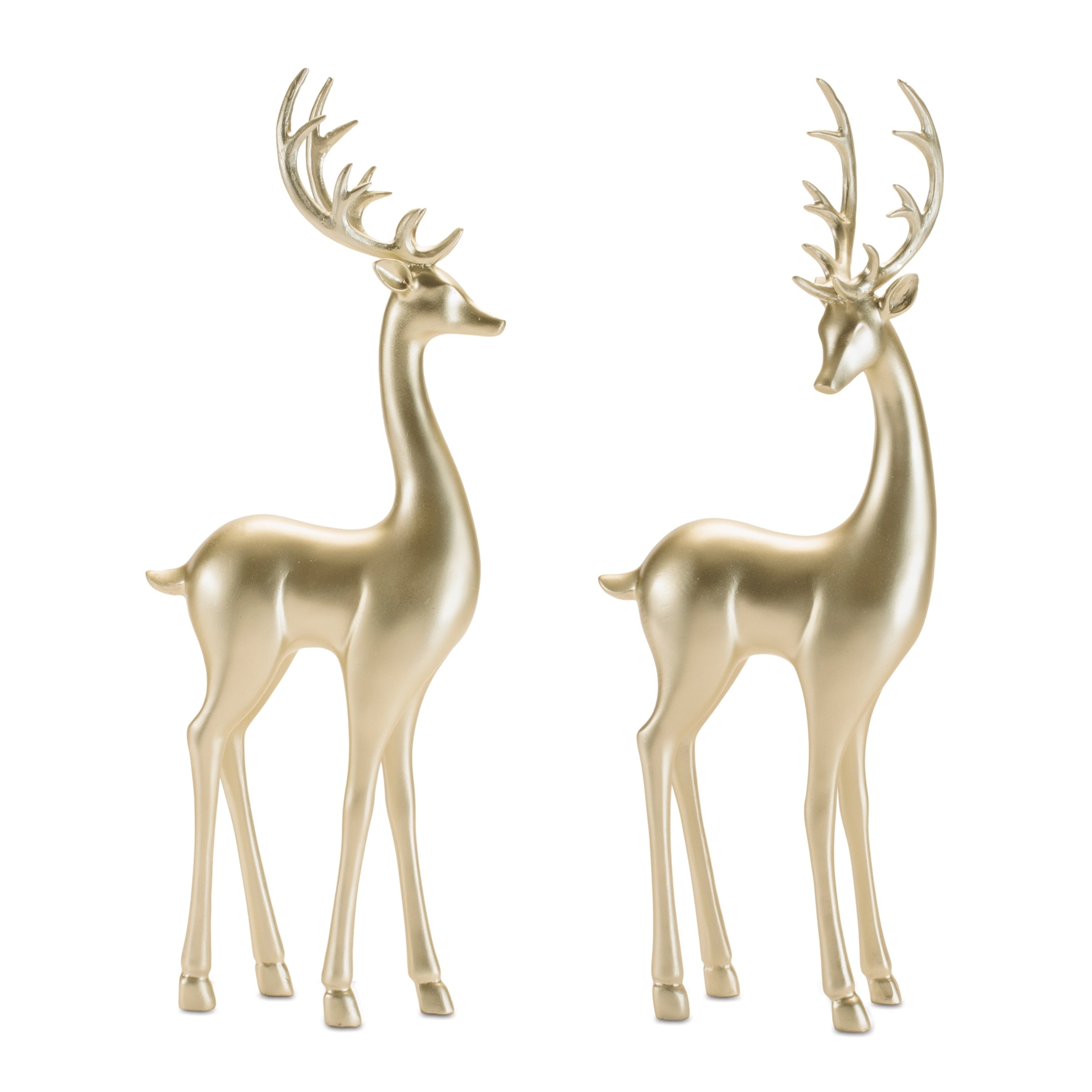 Modern Metallic Deer Figurine Set Of 4