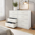 Modern Minimalist 8 Drawer Dresser With Large Fabric Drawers