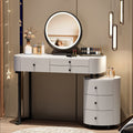 Modern Minimalist Dressing Table With Detachable Mirror And Rotatable Side Cabinet Makeup Table Easy Assembly Vanity