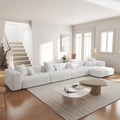 Modern Minimalist L Shaped Cloud Modular Sectional Sofa With Ottoman