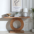 Modern Minimalist Wooden Console Table Circular Base Wooden Console Table