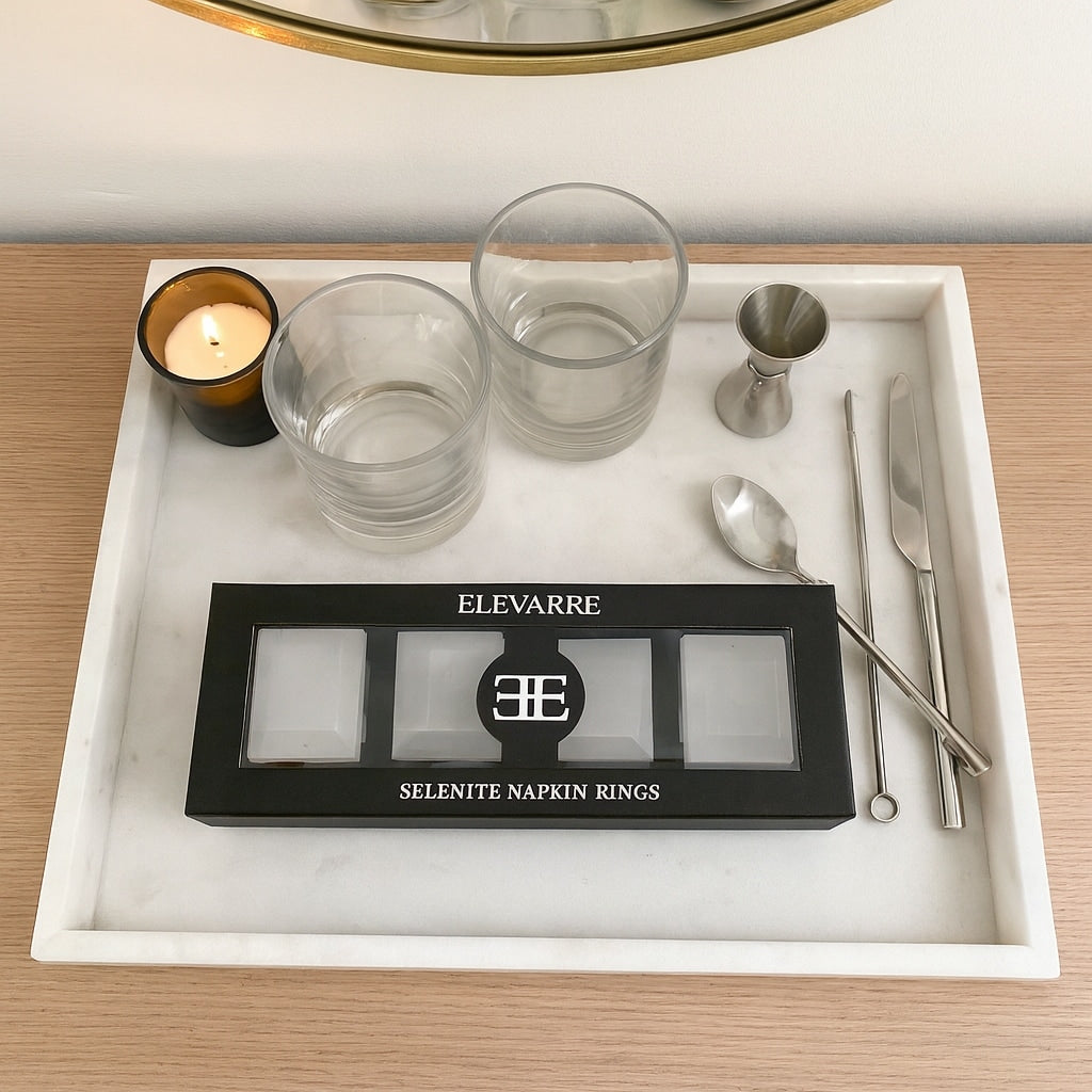 Modern Napkin Ring With Box Set Of 4 3 White 10.0