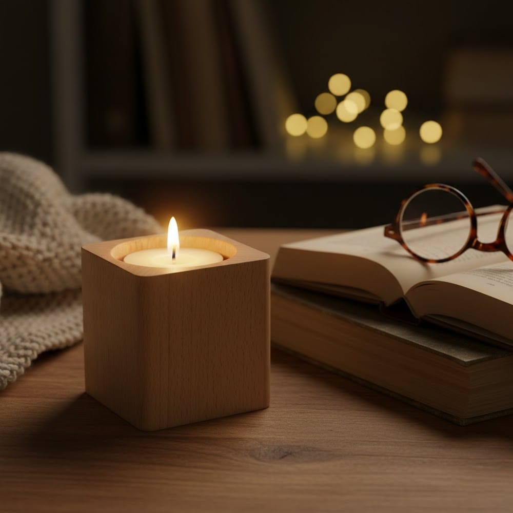 Modern Natural Finish Tealight Candle Holder Set Of 3