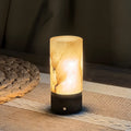 Modern Natural Spanish Alabaster Rechargeable Table Lamp With Dimmable Led Unique Statement Cordless Stone Bedside Lamp
