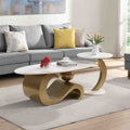 Modern Nesting Coffee Table Set Of 2 End Table For Living Room Oval And Round Table Set