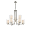 Modern Nickel Chandelier Large Foyer Double Square Glass N A