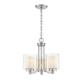 Modern Nickel Mini Chandelier Double Square Glass N A