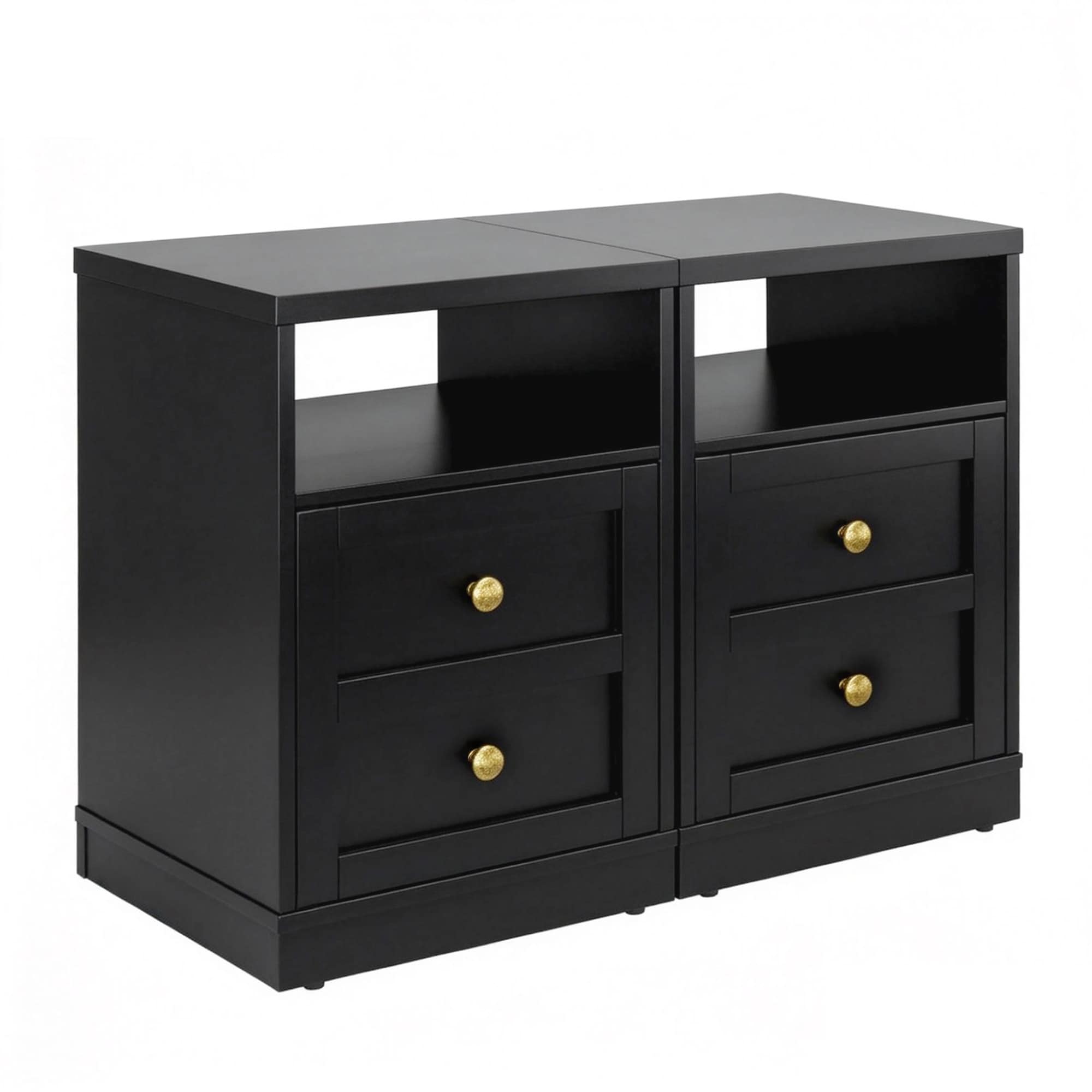 Modern Nightstand With Door Open Shelf