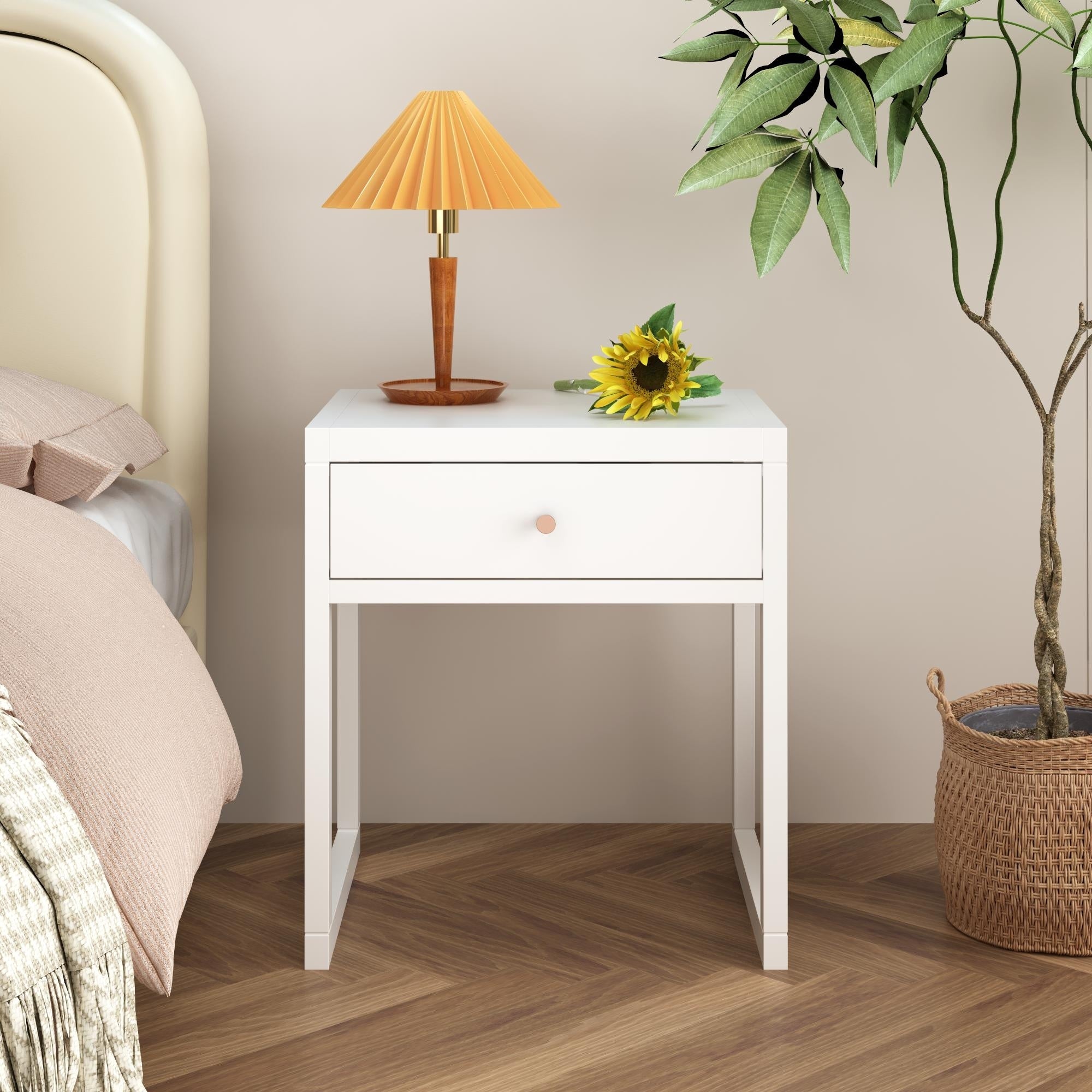 Modern Nightstand With Drawer Minimalist Bedside Table