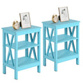 Vecelo Set Of 2 Modern X Base End Table Available In 3 Color 15.7 L X 11.8 W X 24.2 H