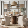 Modern Open Back Chenille Barrel Upholstered Dining Armchairs Set Of 4