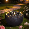 Modern Outdoor Water Fountain Bowl Style Ripple Top Resin Water Feature For Patio Yard Garden Landscape