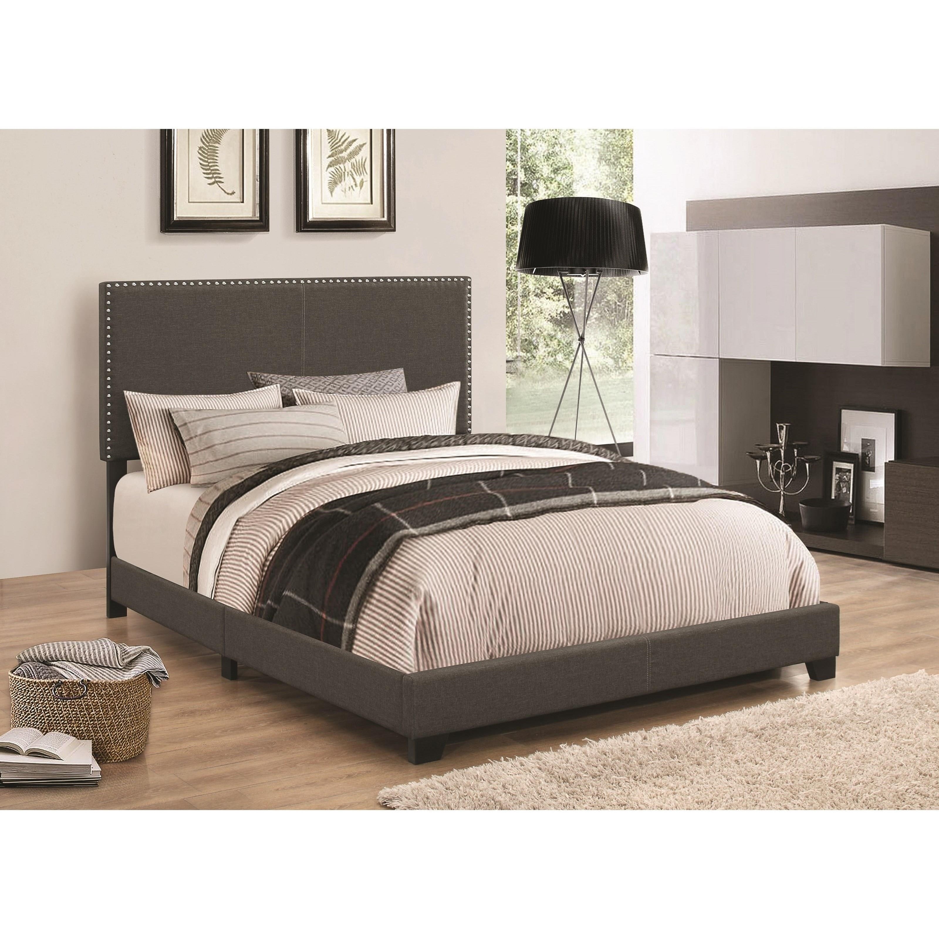 Modern Panel Twin Bed Dark Gray