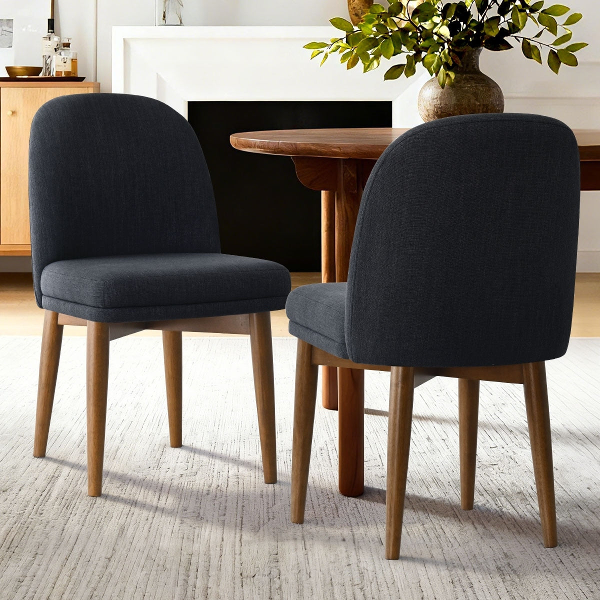 Modern Parsons Dining Chairs With Solid Wood Legs