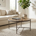 Modern Petrified Wood Coffee Table 32 Silver Brown 32.0