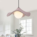 Modern Pink Resin Hat Pendant Light With Opal Glass Globe Adjustable Dia.15.75 In