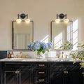 Lily Pod Double Armed Sconce Metal Glass Matte Black Ivory White 2 Light Sconce For Bathroom Or Hallway In Modern Style