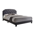 Modern Queen Bed Gray Fabric
