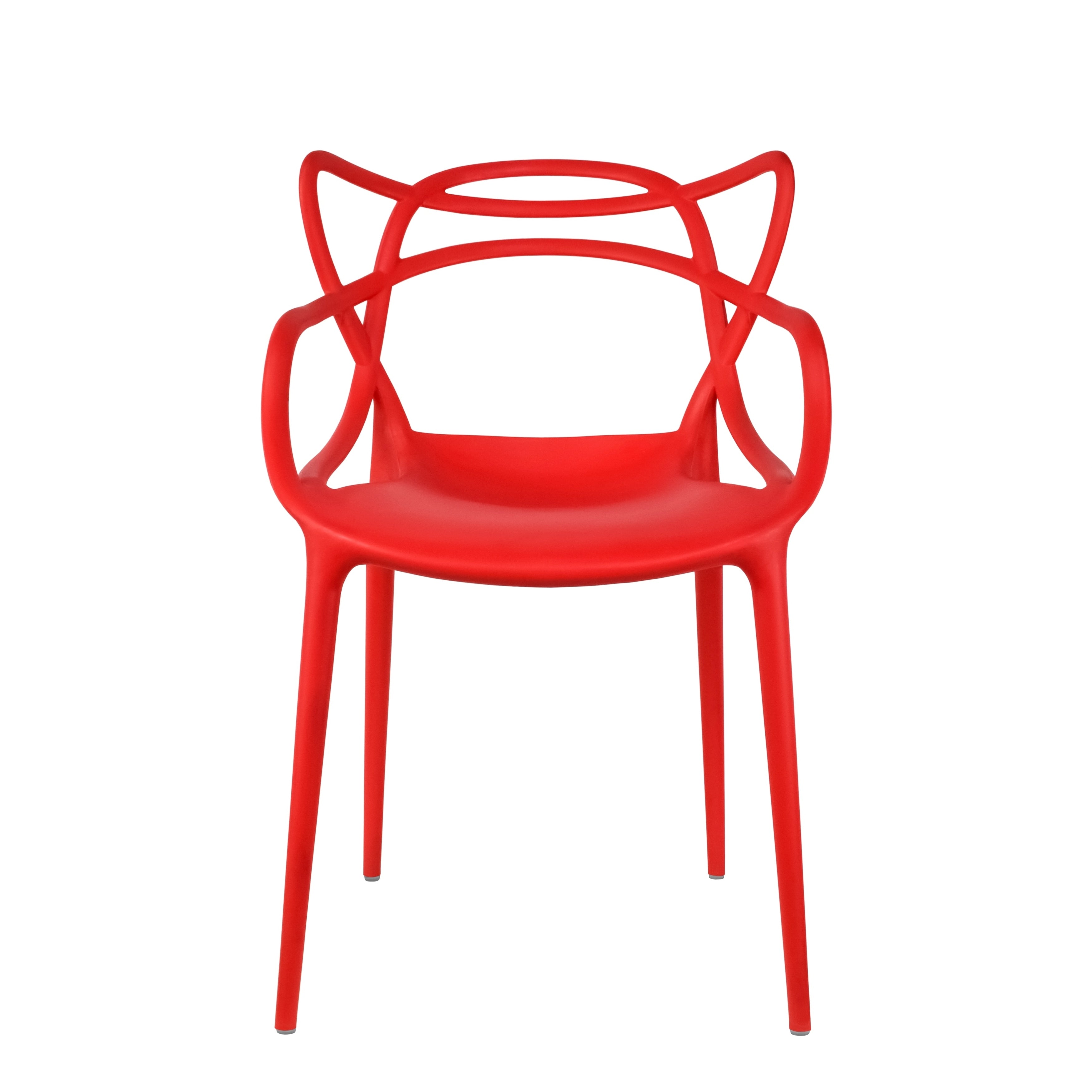 2Xhome Single Modern Contemporary Design Master Red Dining Arm Chairs