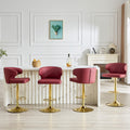 Modern Rotating Adjustable Bar Chair Pu Leather Belt Backrest Swivel Chair Adjustable Height 4 Pieces