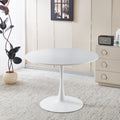 Modern Round Dining Table For 4 6 People Tulip Table With Mdf Top Metal Pedestal Base For Dining Room Kitchen Living Room