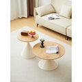 Modern Round Double Cone Design Coffee Table Set Of 2