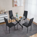 Modern Round Glass Dining Table For 2 To 4 Person Circle Kitchen Table With Tempered Glass Top And Cross Metal Legs