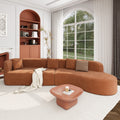 Modern Sectional Sofa With Curved Design 2 Piece Chenille Modular Couch With 4 Pillows