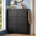 Modern Shoe Cabinet Narrow Entryway Organizer With 6 Flip Drawers Free Standing Shoe Rack With 3 Hooks