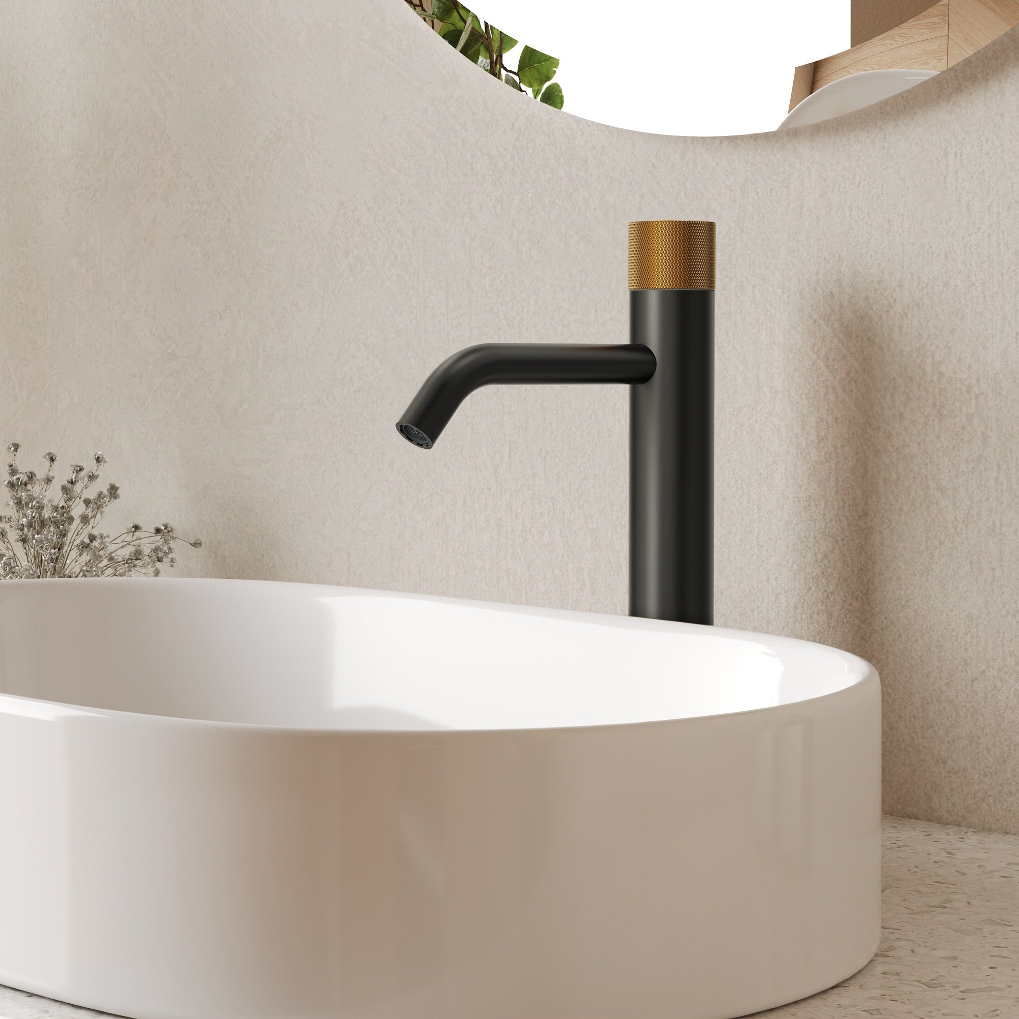 Modern Single Hole Bathroom Faucet Deck Mount Sink Faucet