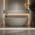 Modern Solid Surface Freestanding Bathtub Deep Soaking Comfort By Gdfstudio