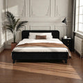 Modern Solid Wood Platform Bed Pine Wood Queen King Bed Frame With Slats Stable No Box Spring