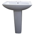 Fine Fixtures Modern Square White 4 Inch Spread Ceramic Pedestal Sink