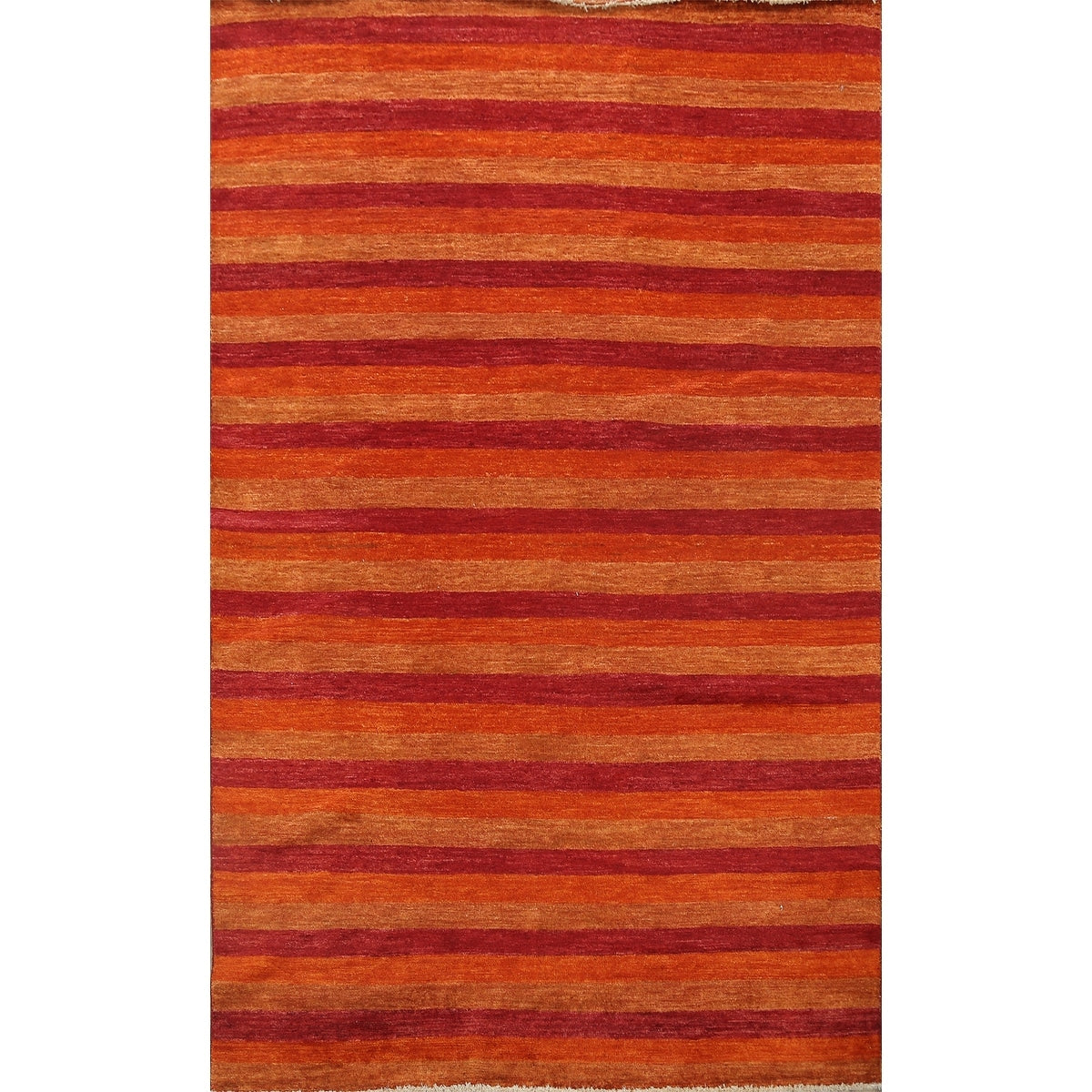Modern Striped Gabbeh Kashkoli Oriental Area Rug Wool Hand Knotted 55 X 78