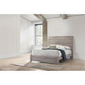 Modern Style 1Pc Bed Set Panel Headboard Low Profile Footboard Light Gray Finish Bedroom Furniture