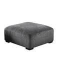 Modern Style Padded Ottoman With Fabric Upholstery Gray