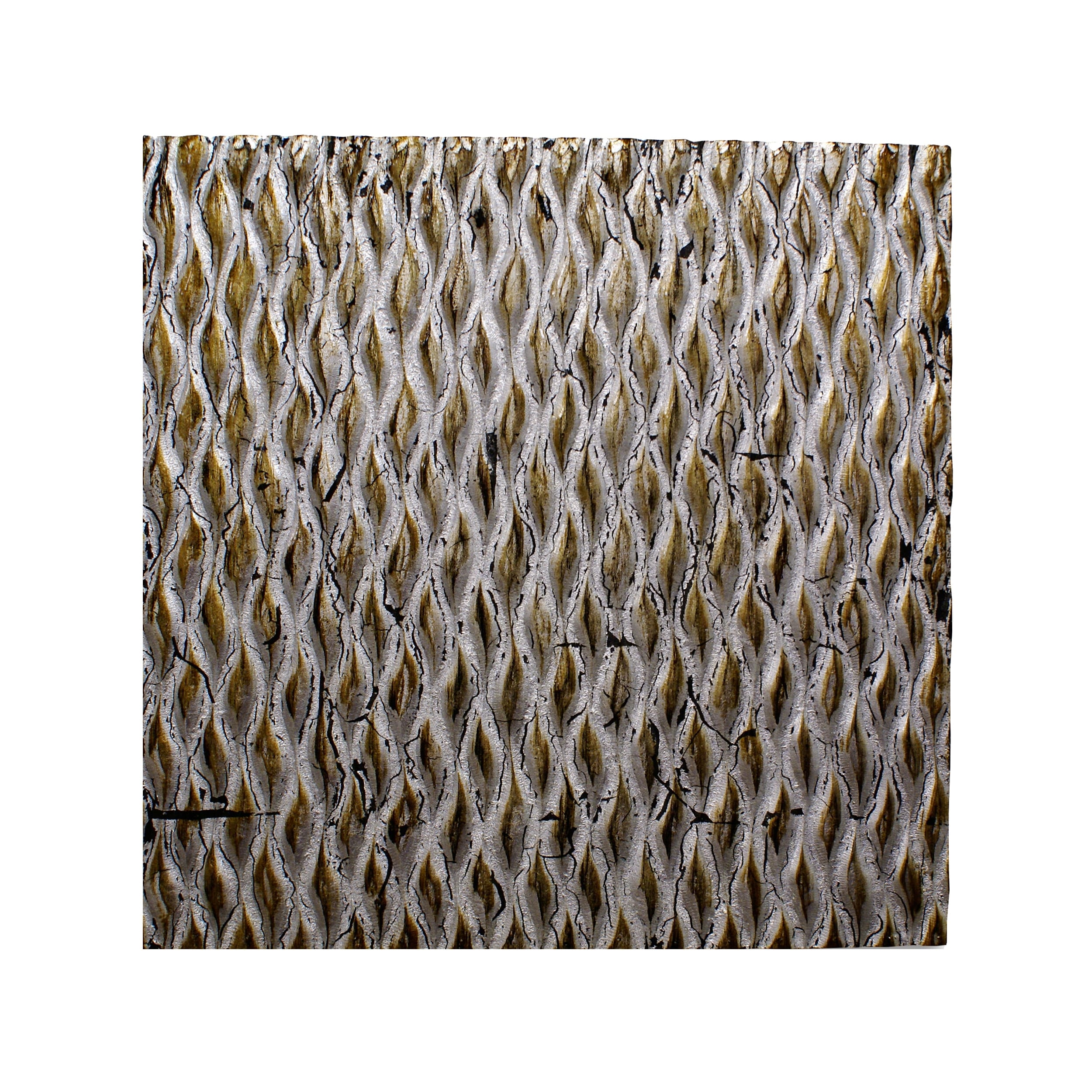Modern Style Wooden Wall Decor With Patterned Carving Large Silver