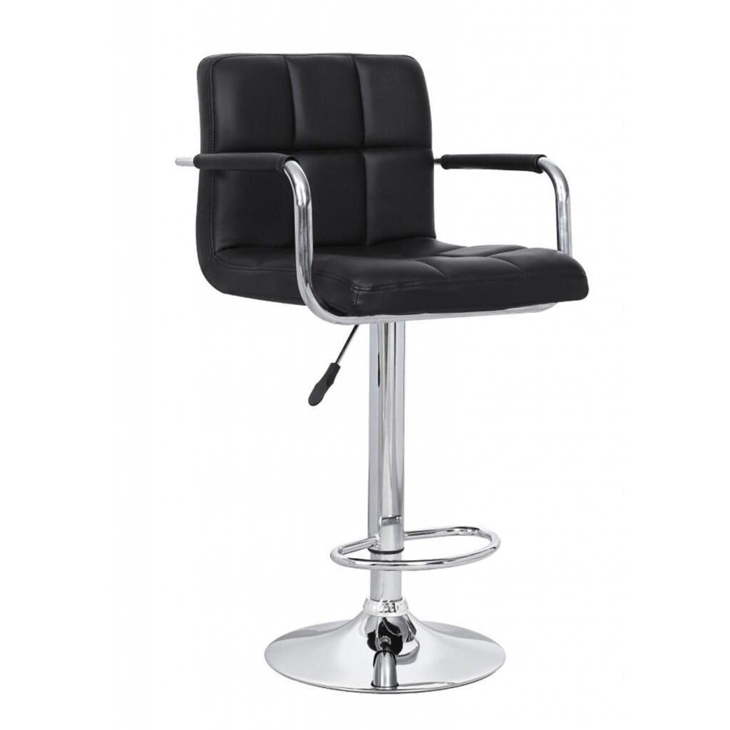 Modern Swivel Adjustable Faux Leather Metal Barstool Set Of 3
