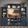 Modern Tv Stand Entertainment Center With Usb Charging Station Storage Cabinets And Shelves Media Console For 55 Inch Tv