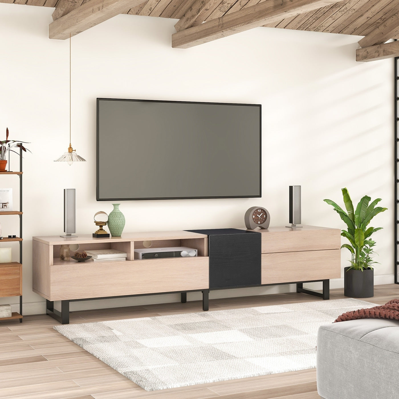 Modern Tv Stand For 80 In Tv With Double Storage N A