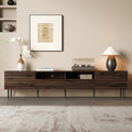 Modern Tv Stand For 85 Inch Tvs Slatted Doors Mdf Iron Legs