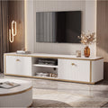 Modern Tv Stand For Tvs Up To 65 Inches White And Gold 55.11 L X 11.81 W X 11.81 H