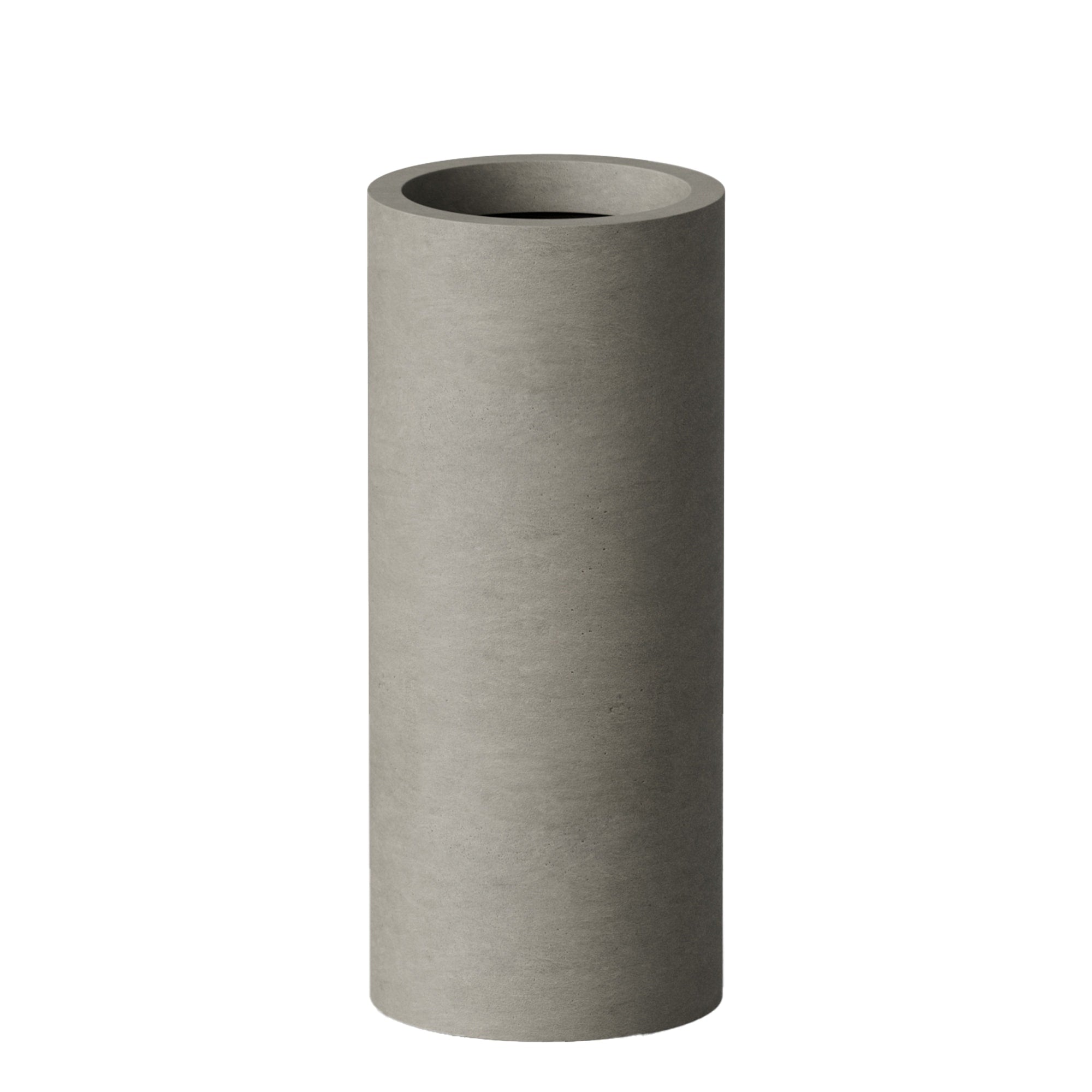 Tall Cylinder Concrete Plant Pot Decor Planter With Drainage Hole