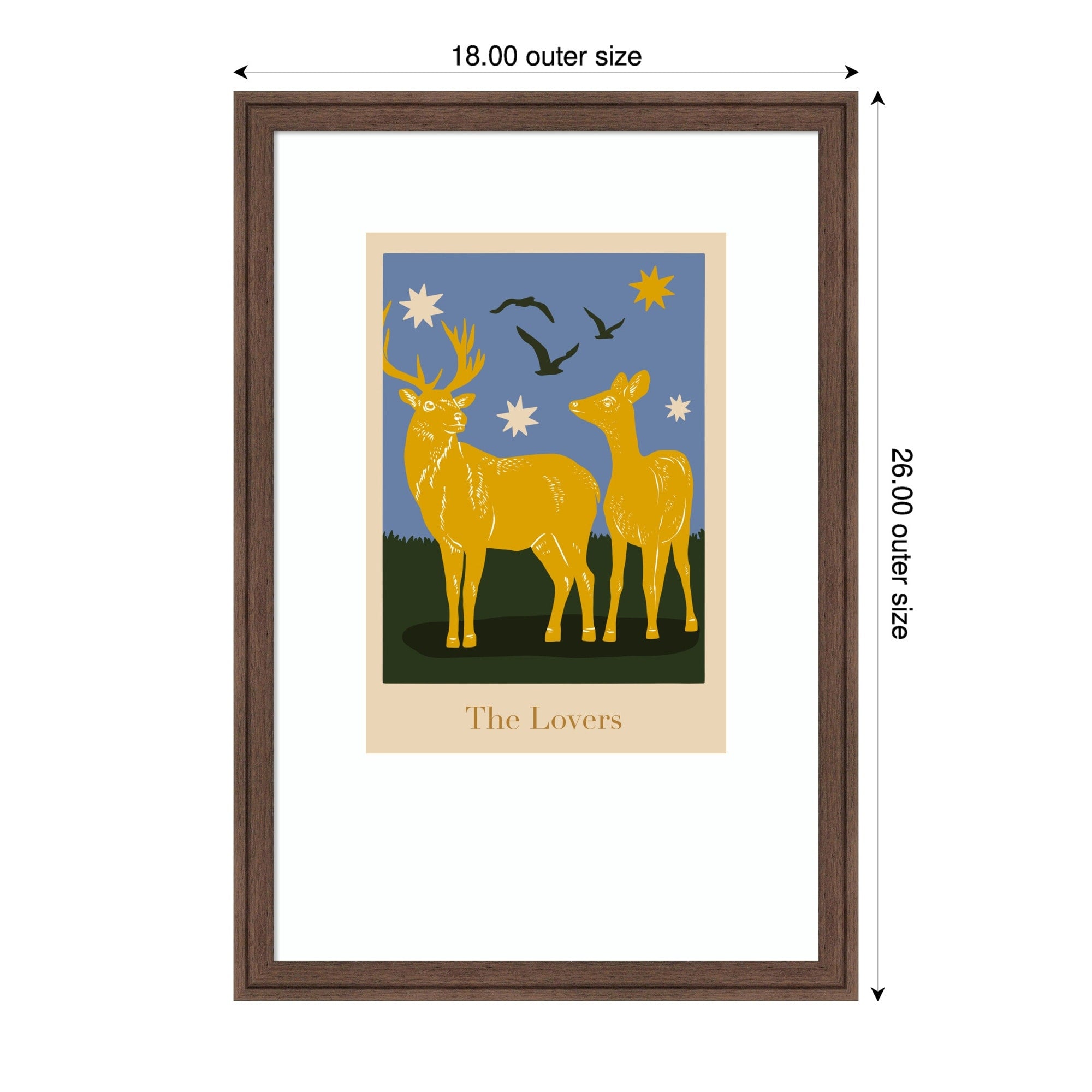 Modern Tarot Lovers Poster By Alina Shulhouskaya Wood Framed Wall Art Print