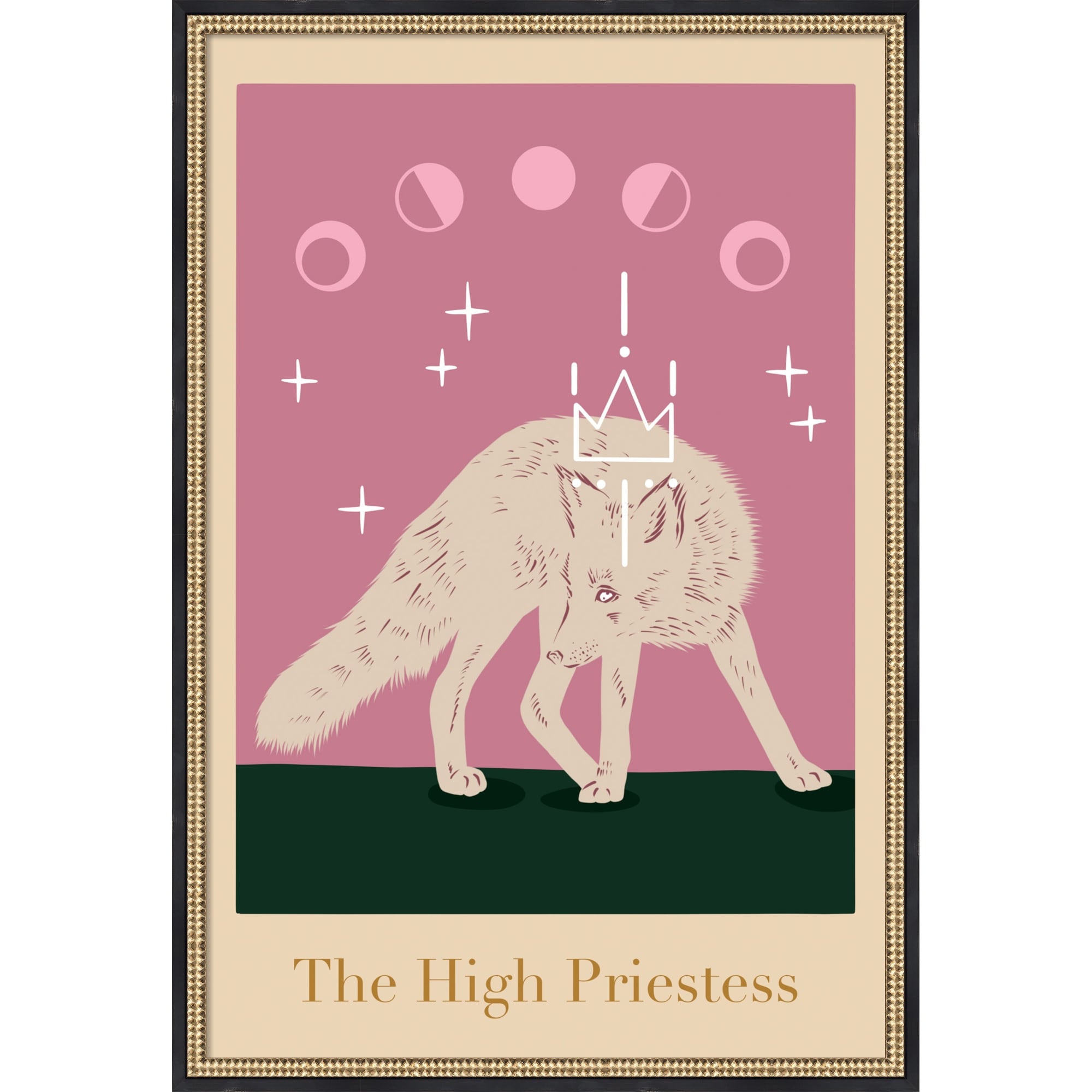 Modern Tarot Priestess Poster By Alina Shulhouskaya Framed Mounted Canvas Wall Art Print