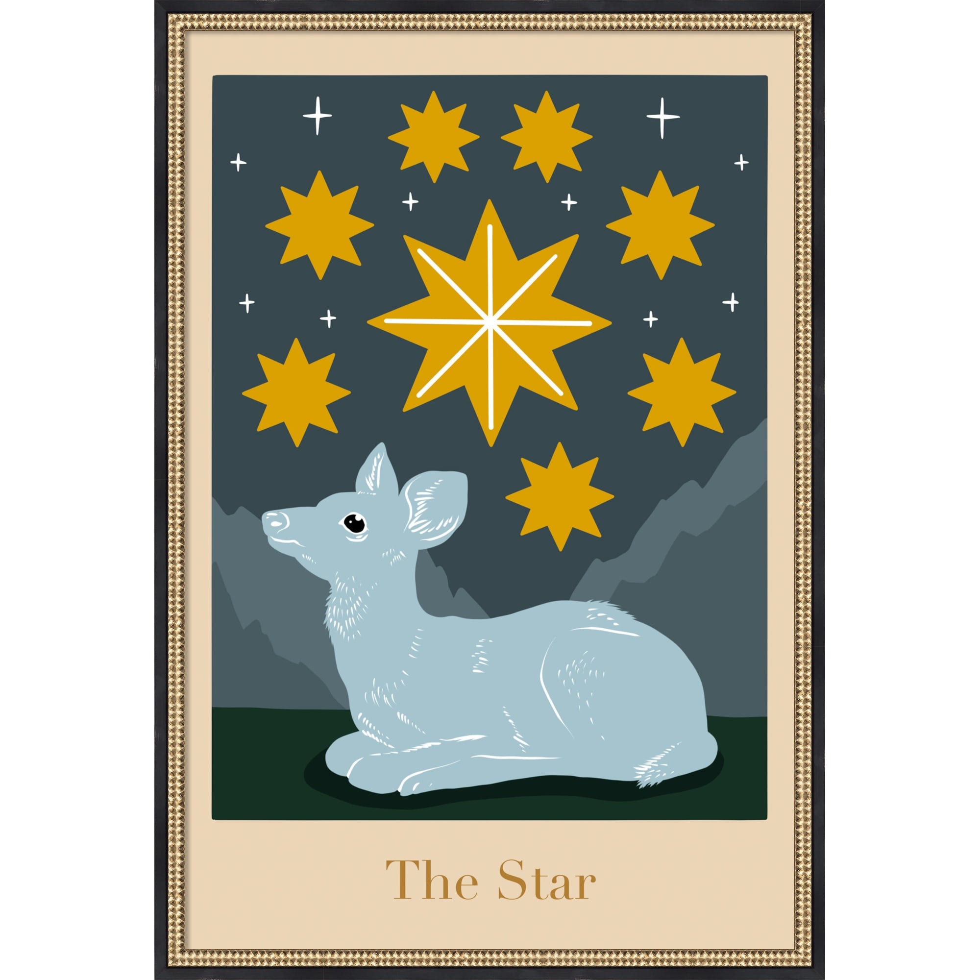 Modern Tarot Star Poster By Alina Shulhouskaya Framed Mounted Canvas Wall Art Print