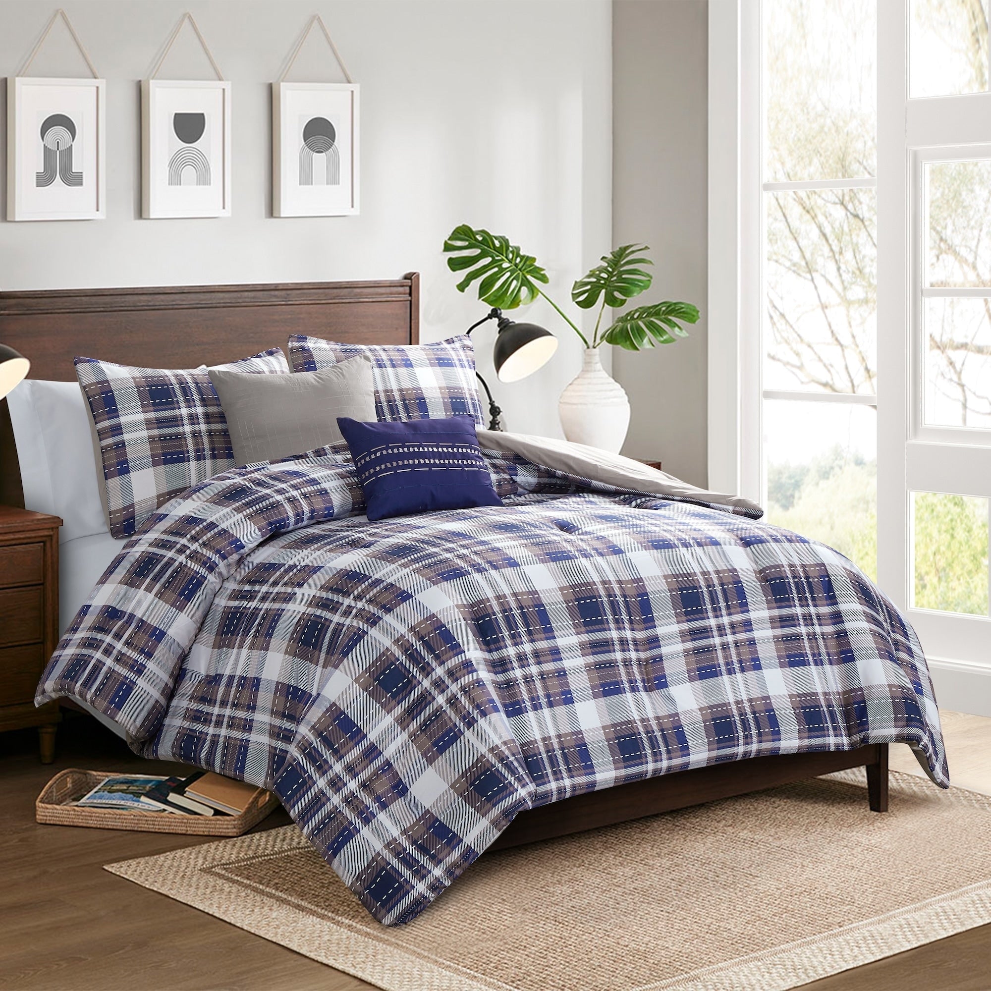 Modern Threads 5 Piece Printed Comforter Set Deagan Soft Stylish Comforter With 2 Pillow Shams And 2 Decorative Pillows