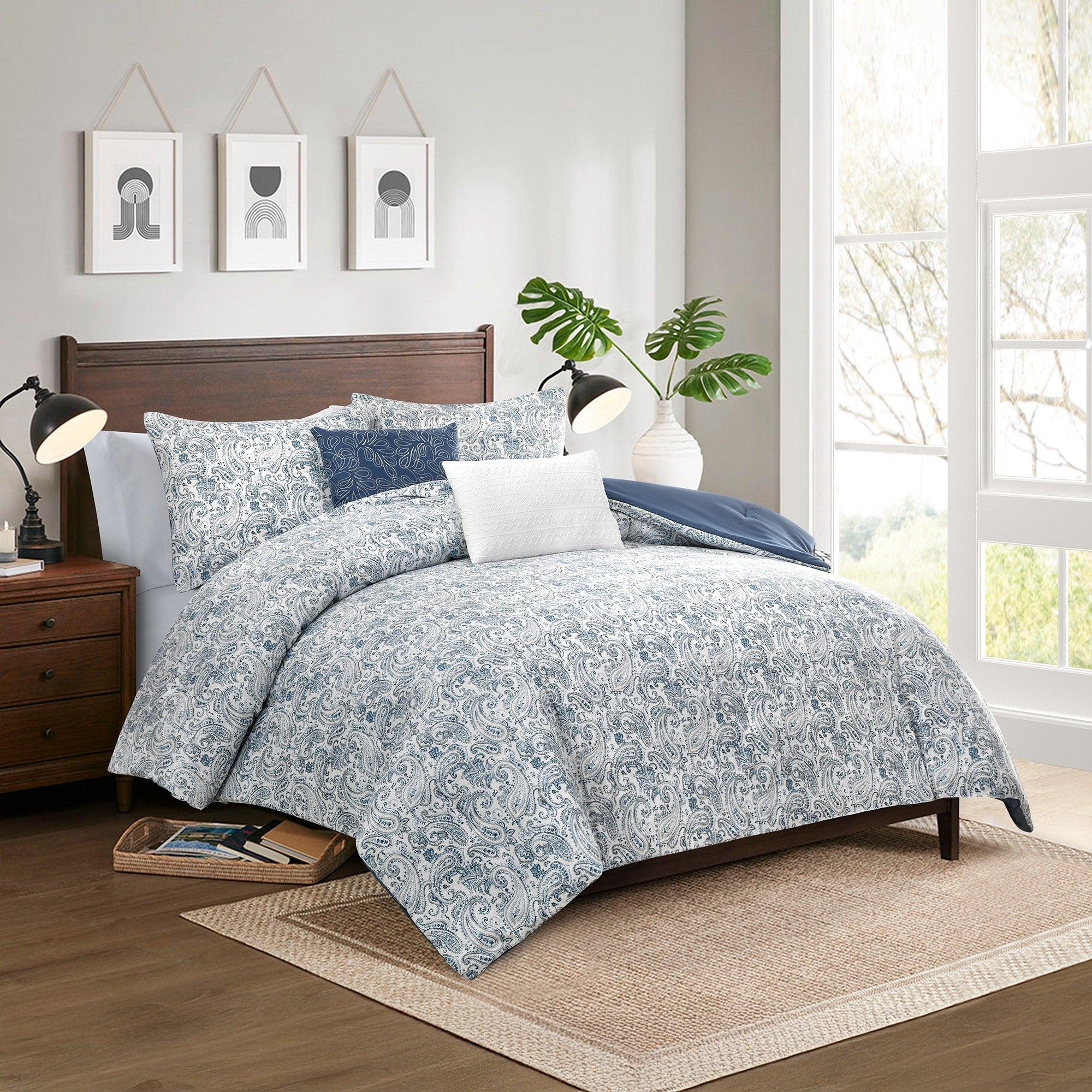 Modern Threads 5 Piece Printed Comforter Set Freya Soft Stylish Comforter With 2 Pillow Shams And 2 Decorative Pillows