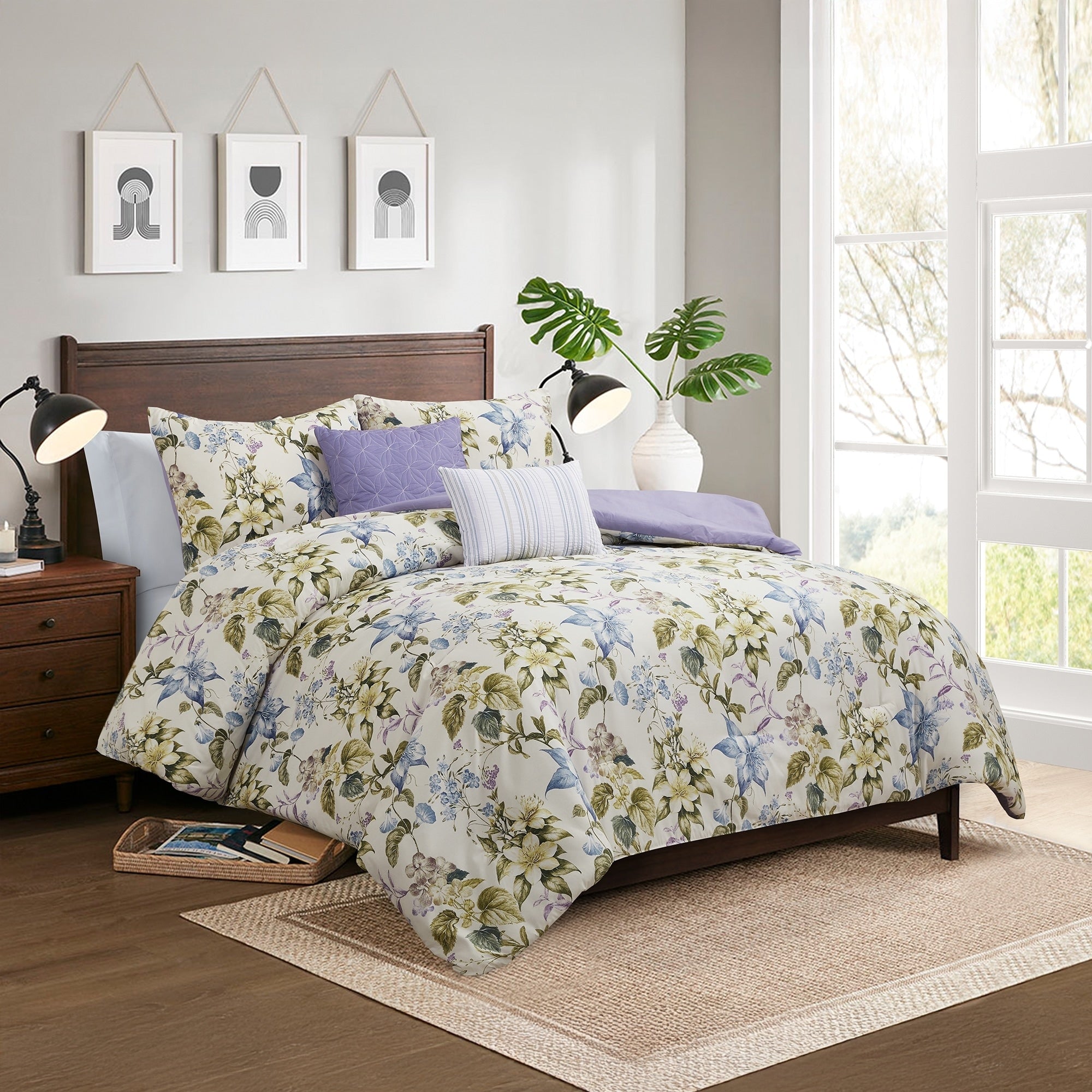 Modern Threads 5 Piece Printed Comforter Set Gabrielle Soft Stylish Comforter With 2 Pillow Shams And 2 Decorative Pillows